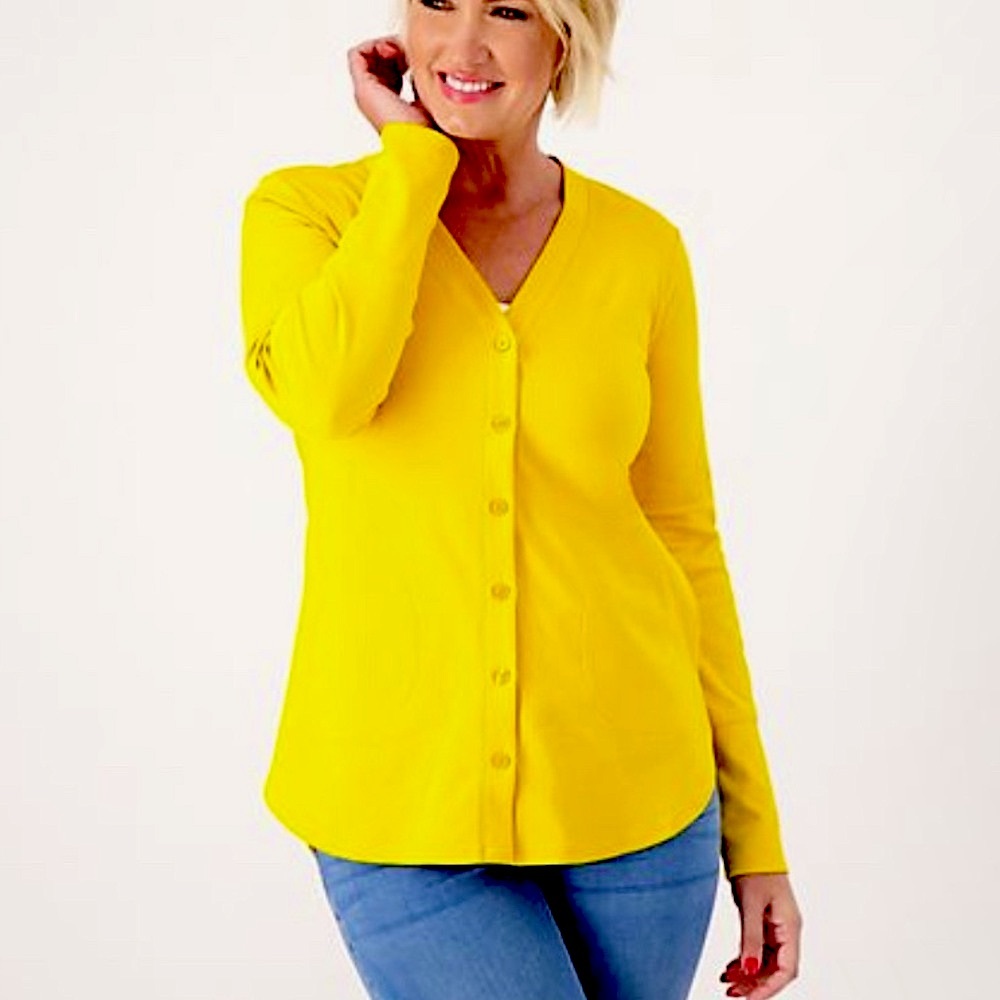 NWOT- Isaac Mizrahi Live Regular Essentials Pima Cotton Cardigan-NWOT